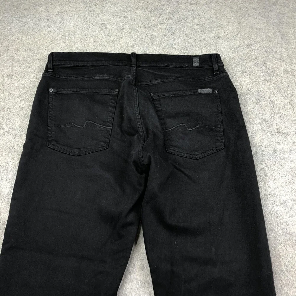 7 For All Mankind Jeans Mens 33x30 Black Dark Wash Regular Straight Denim Luxe